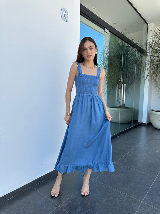 VESTIDO DE MEZCLILLA DE TIRANTES