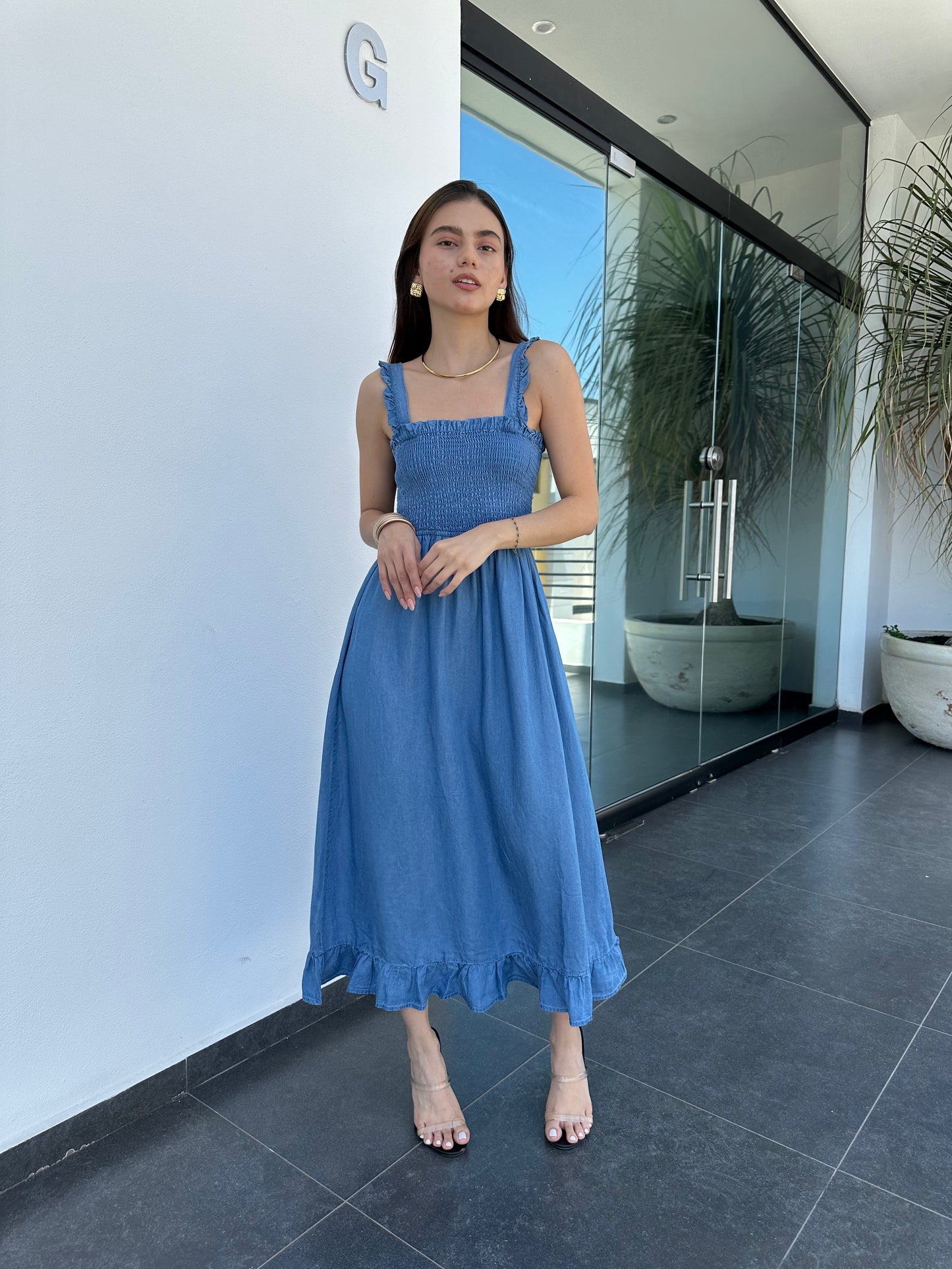 VESTIDO DE MEZCLILLA DE TIRANTES