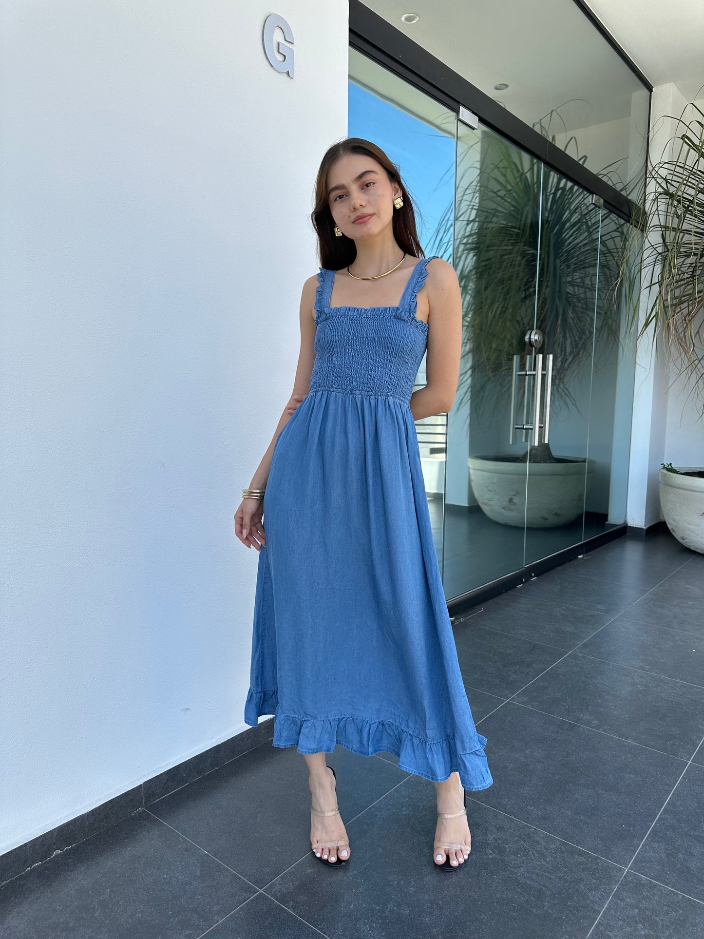 VESTIDO DE MEZCLILLA DE TIRANTES