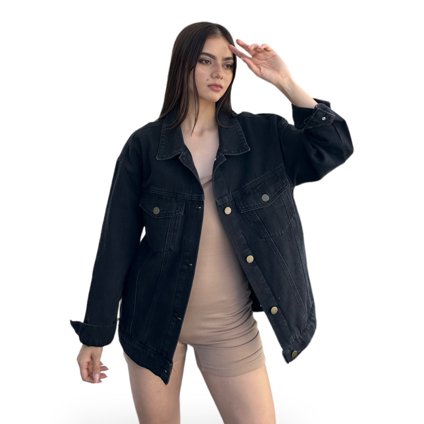 CHAMARRA NEGRA OVERSIZE